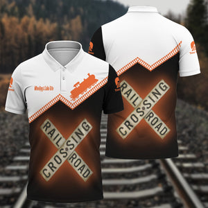 Railspirit Personalized Wheeling And Lake Erie Railroad Polo Shirt Railroad Crossing Printed Train Track Shirt