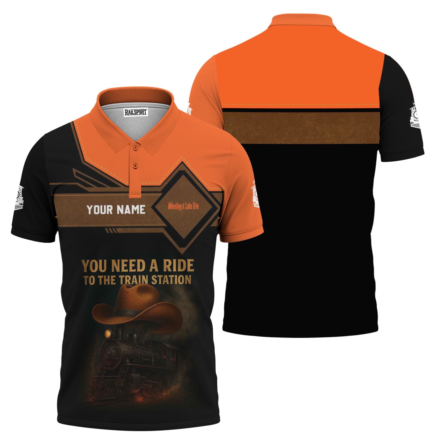 Railspirit Personalized Wheeling And Lake Erie Railroad Polo Shirt You Need A Ride To The Train Station Shirt For Train Lovers
