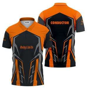 Railspirit Personalized Wheeling And Lake Erie Railroad Polo Shirt Futuristic Design with Custom Job Train Shirt