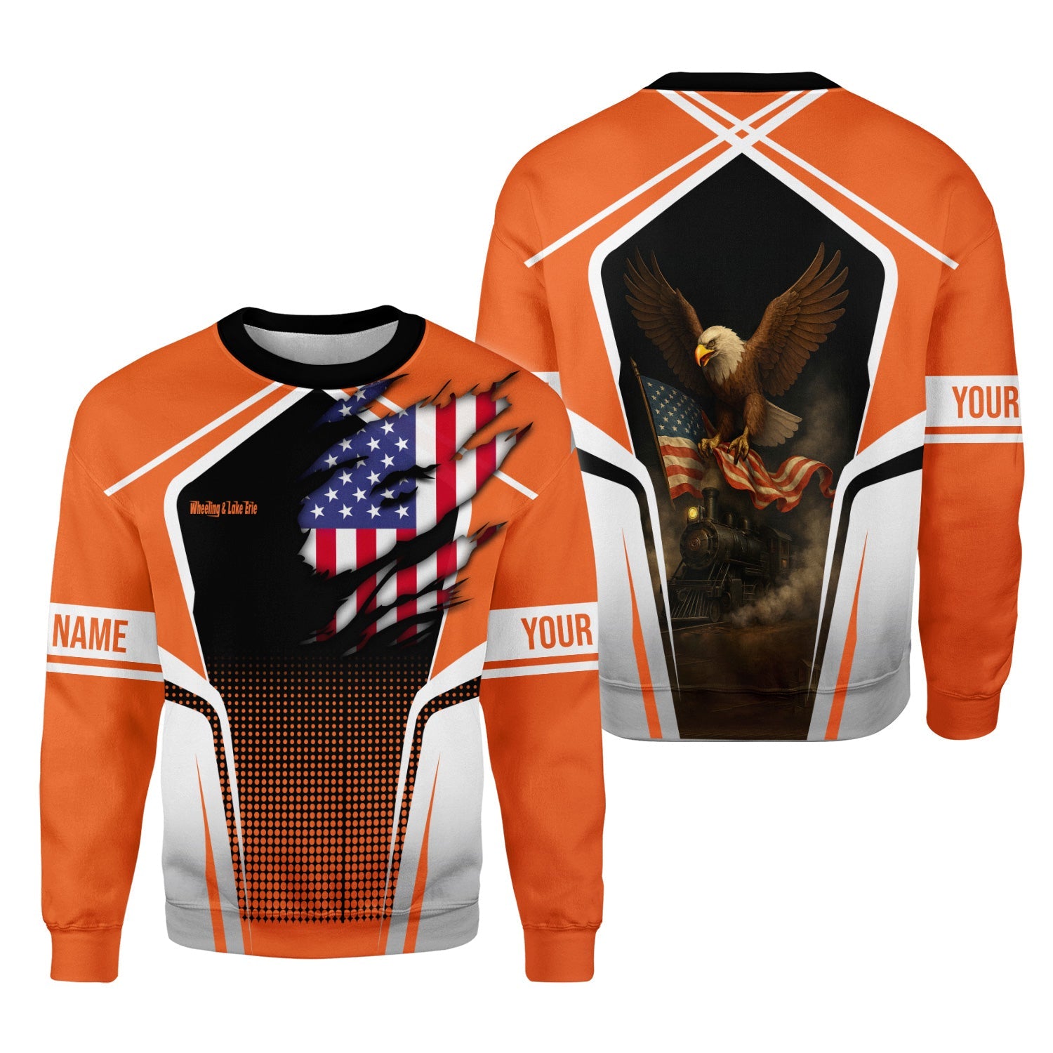 Railspirit Personalized Wheeling And Lake Erie Railroad Sweatshirt American Eagle Vintage Train Shirt