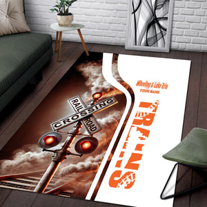 Railspirit Personalized Wheeling And Lake Erie Railroad Area Rug Railroad Crossing Sign Rug All Over Print