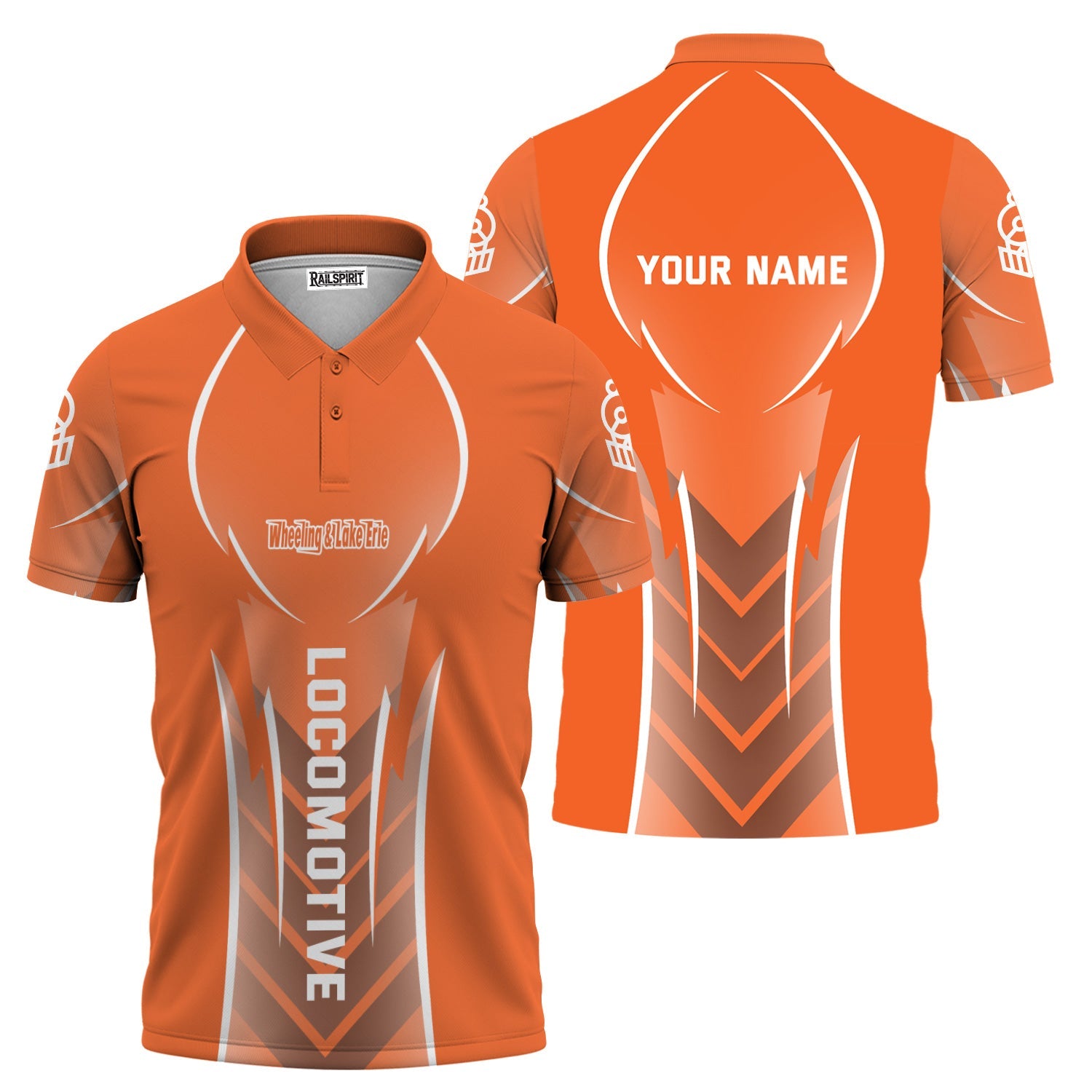 Railspirit Personalized Wheeling And Lake Erie Railroad Polo Shirt Striking Line Style Train Shirt For Locomotive Lovers