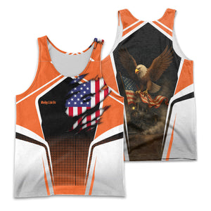 Railspirit Personalized Wheeling And Lake Erie Railroad Men Tank Top American Eagle Vintage Train Shirt