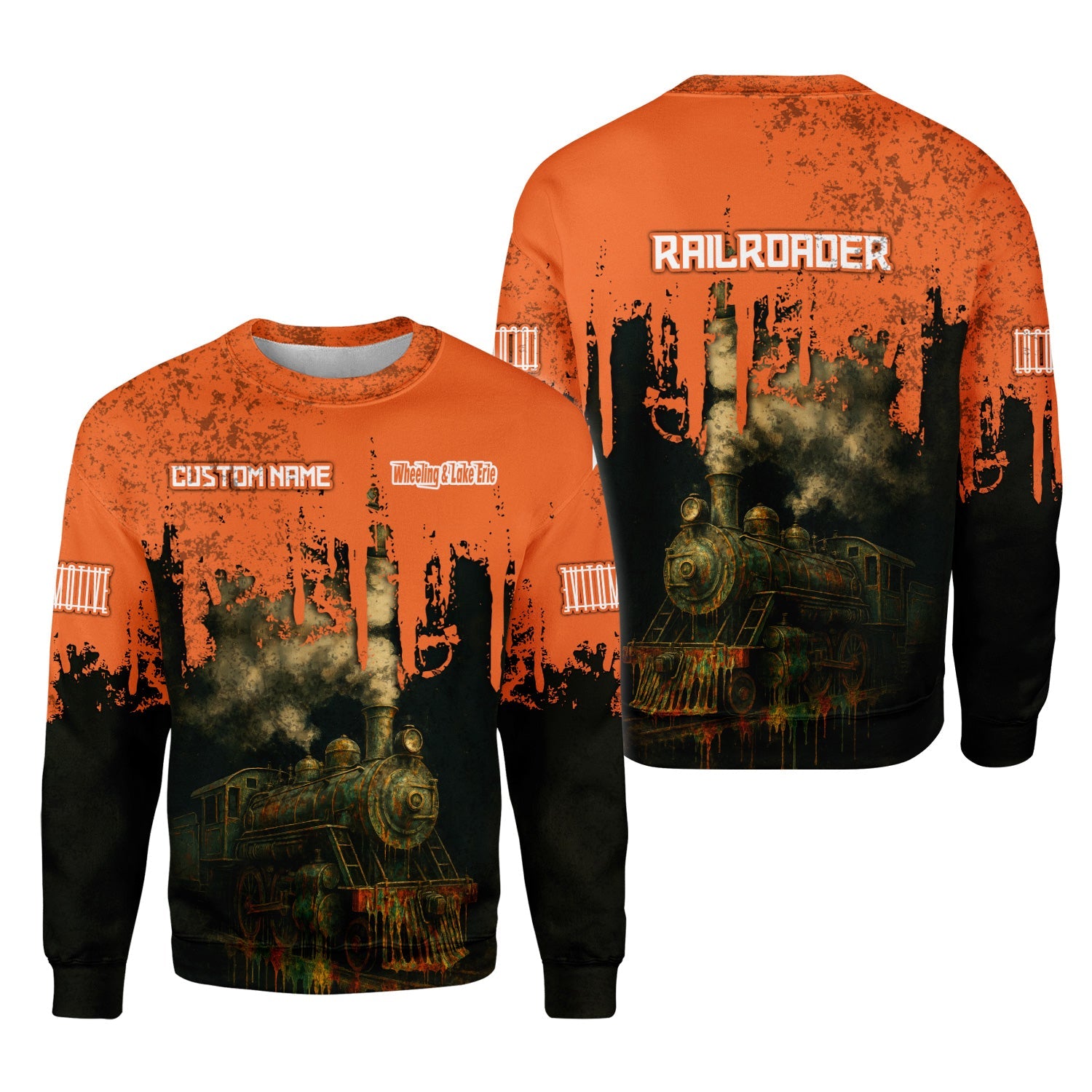 Railspirit Personalized Wheeling And Lake Erie Railroad Sweatshirt Vintage Train Art Style Shirt For Locomotive Fans