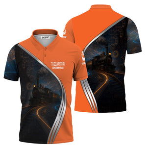 Railspirit Personalized Wheeling And Lake Erie Railroad Polo Shirt Steampunk Locomotive with Custom Year Train Shirt