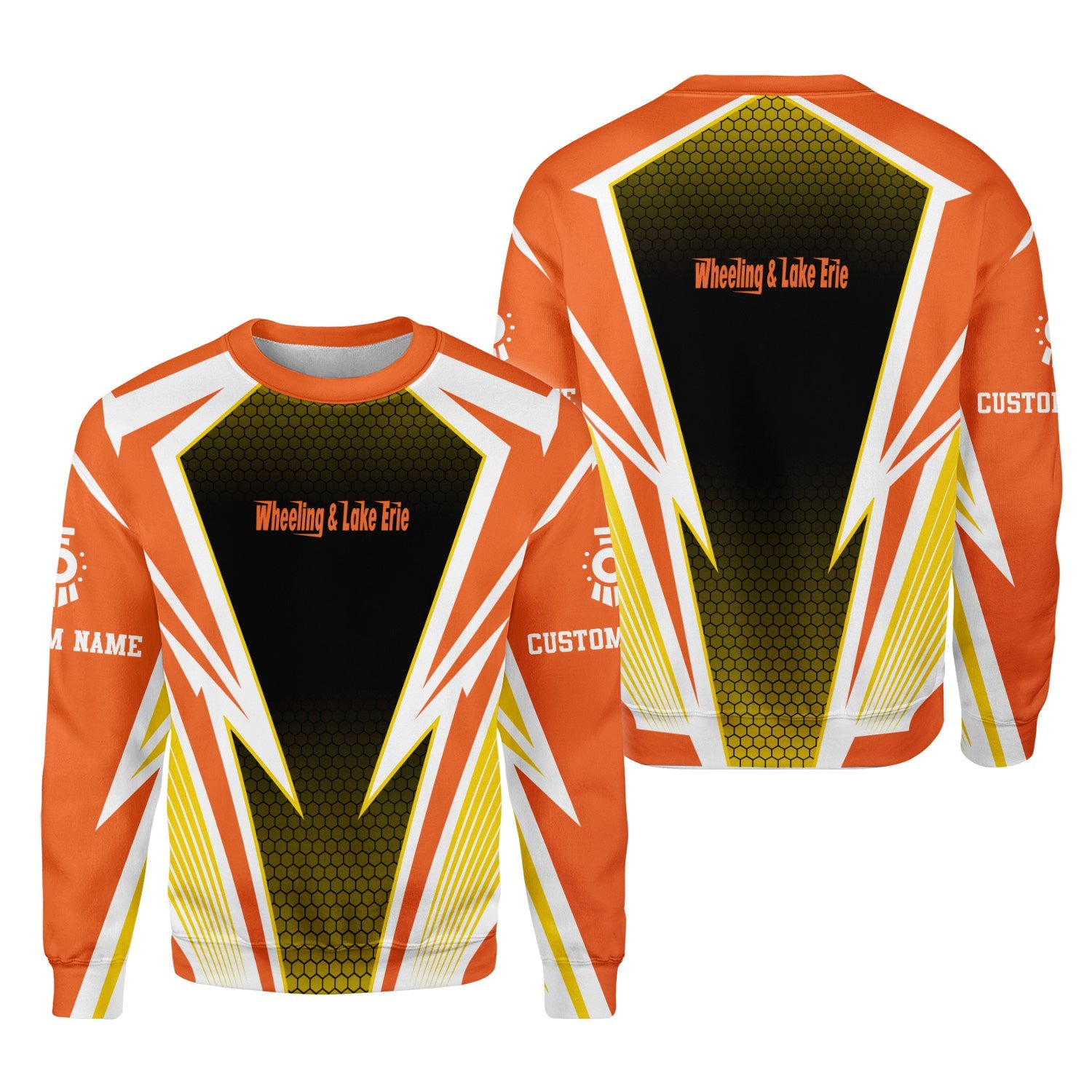 Railspirit Personalized Wheeling And Lake Erie Railroad Sweatshirt Lightning Graphic Style Shirt Gift Idea For Train Lover