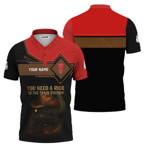 Railspirit Personalized Bangor And Aroostook Railroad Polo Shirt You Need A Ride To The Train Station Shirt For Train Lovers