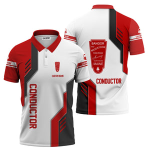 Railspirit Personalized Bangor And Aroostook Railroad Polo Shirt Unique Railway Style with Custom Job Train Shirt