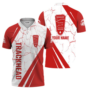 Railspirit Personalized Bangor And Aroostook Railroad Polo Shirt Crackle Texture Style Train Shirt For Trackhead