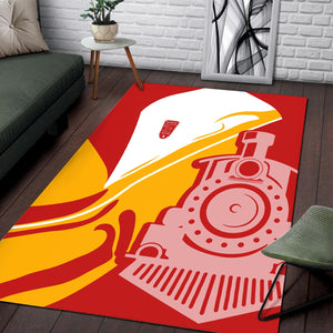 Railspirit Bangor And Aroostook Railroad Area Rug Flame-Inspired Style Rug Gift Idea For Train Lovers