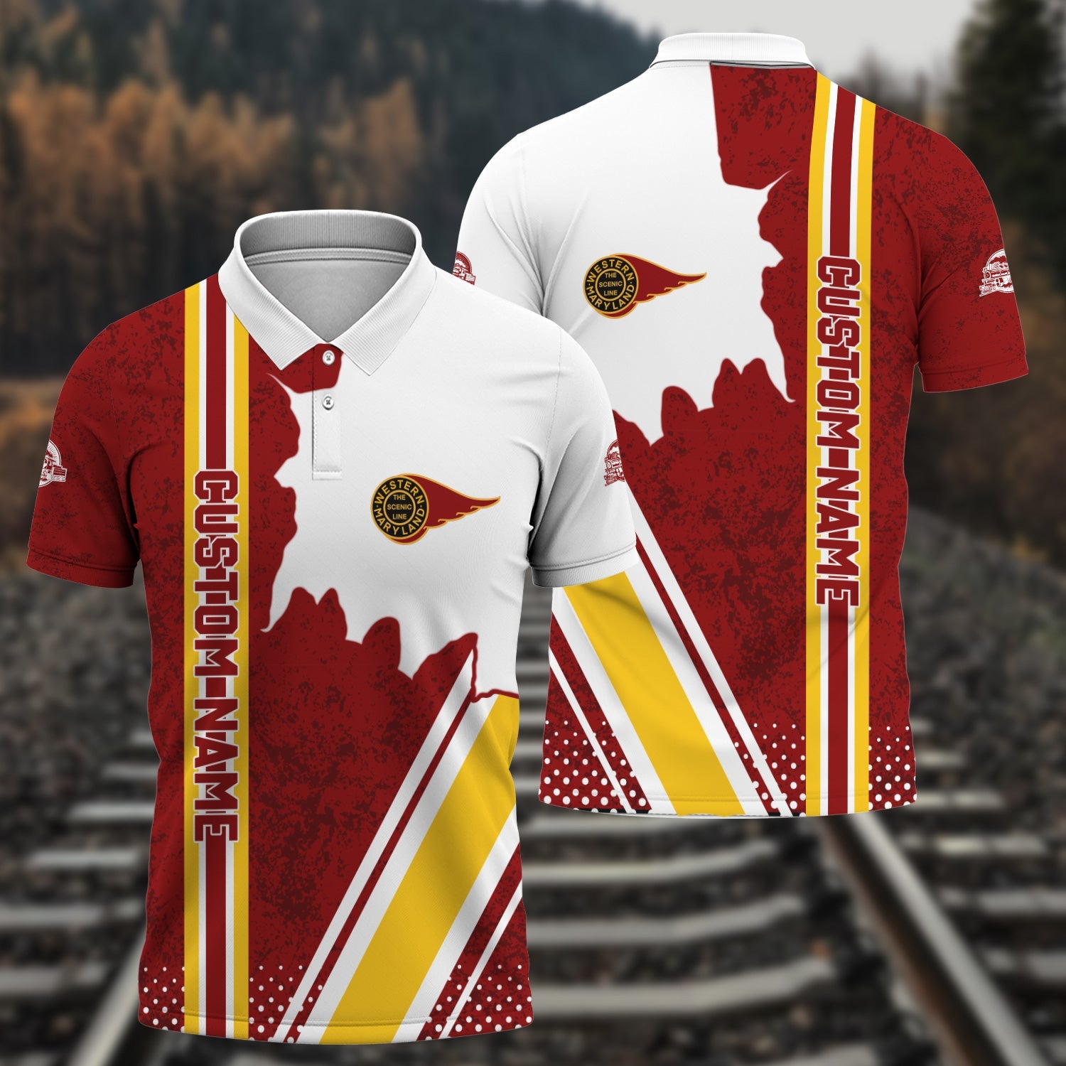Railspirit Personalized Western Maryland Railway Polo Shirt All Over Printed Unisex Shirt