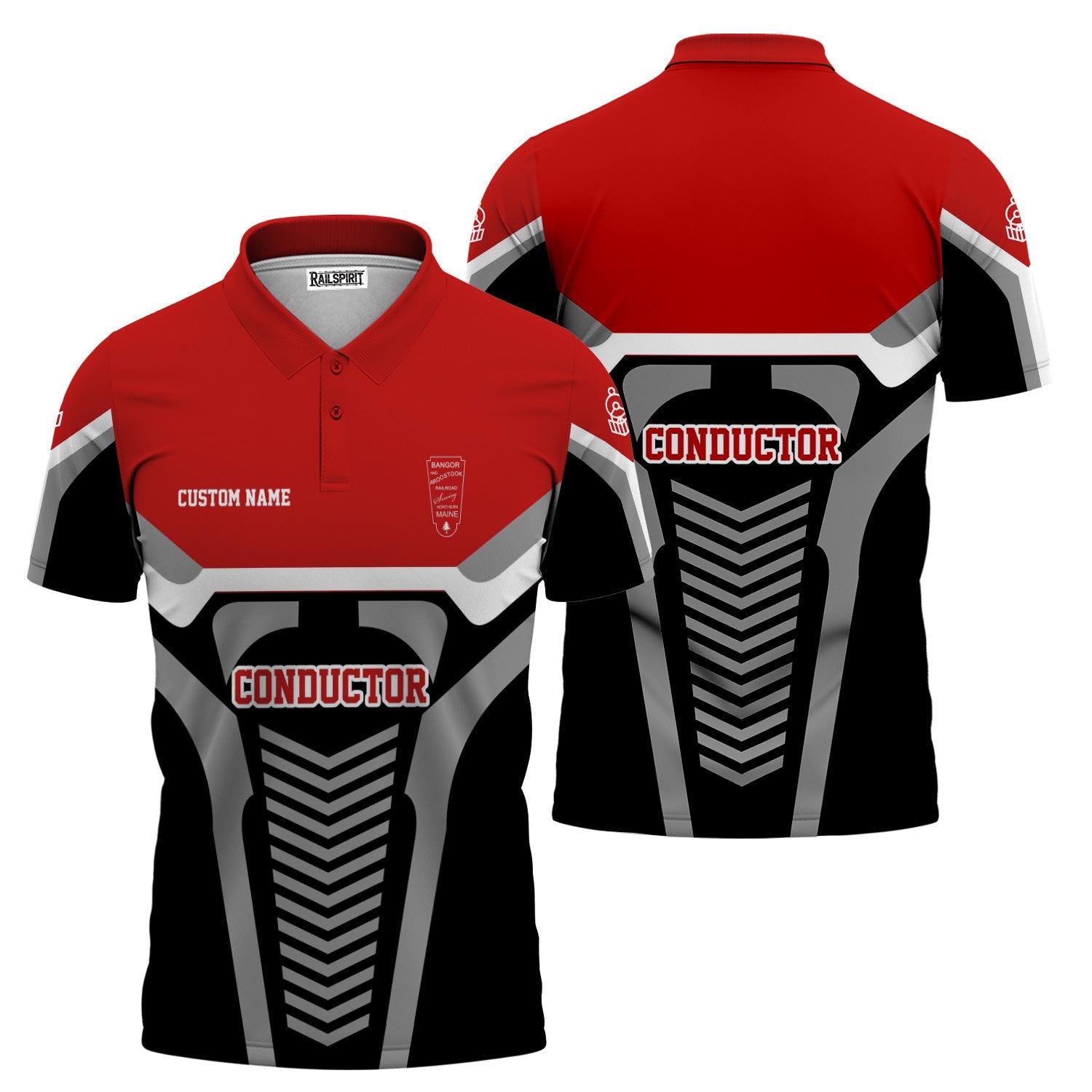 Railspirit Personalized Bangor And Aroostook Railroad Polo Shirt Track-Inspired with Custom Job Position Train Shirt