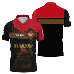 Railspirit Personalized Green Bay & Western Railroad Polo Shirt You Need A Ride To The Train Station Shirt For Train Lovers