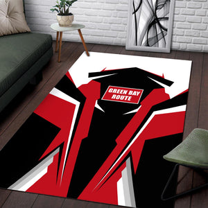 Railspirit Personalized Green Bay & Western Railroad Area Rug Strong Line Style  Train Area Rug Gift Idea For Train Lover