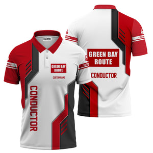 Railspirit Personalized Green Bay & Western Railroad Polo Shirt Unique Railway Style with Custom Job Train Shirt