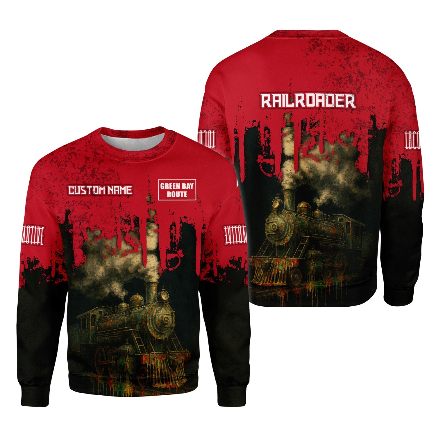 Railspirit Personalized Green Bay & Western Railroad Sweatshirt Vintage Train Art Style Shirt For Locomotive Fans