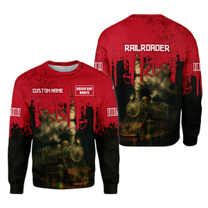 Railspirit Personalized Green Bay & Western Railroad Sweatshirt Vintage Train Art Style Shirt For Locomotive Fans