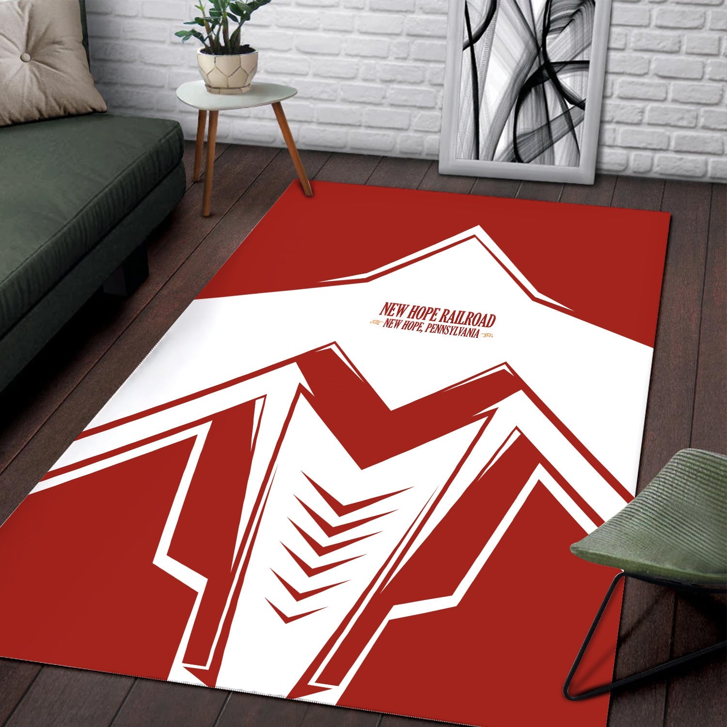 Railspirit New Hope Railroad Area Rug Railway Trainspotter Style Rug Gift Idea For Foamers