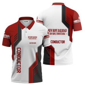 Railspirit Personalized New Hope Railroad Polo Shirt Unique Railway Style with Custom Job Train Shirt