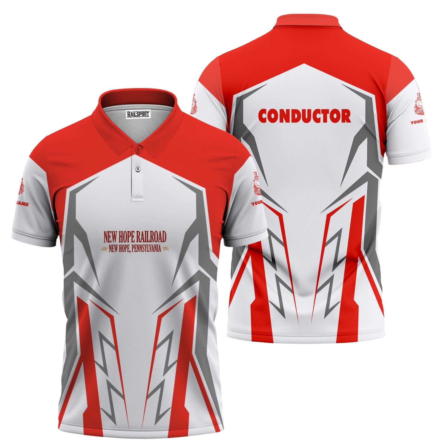Railspirit Personalized New Hope Railroad Polo Shirt Futuristic Design with Custom Job Train Shirt