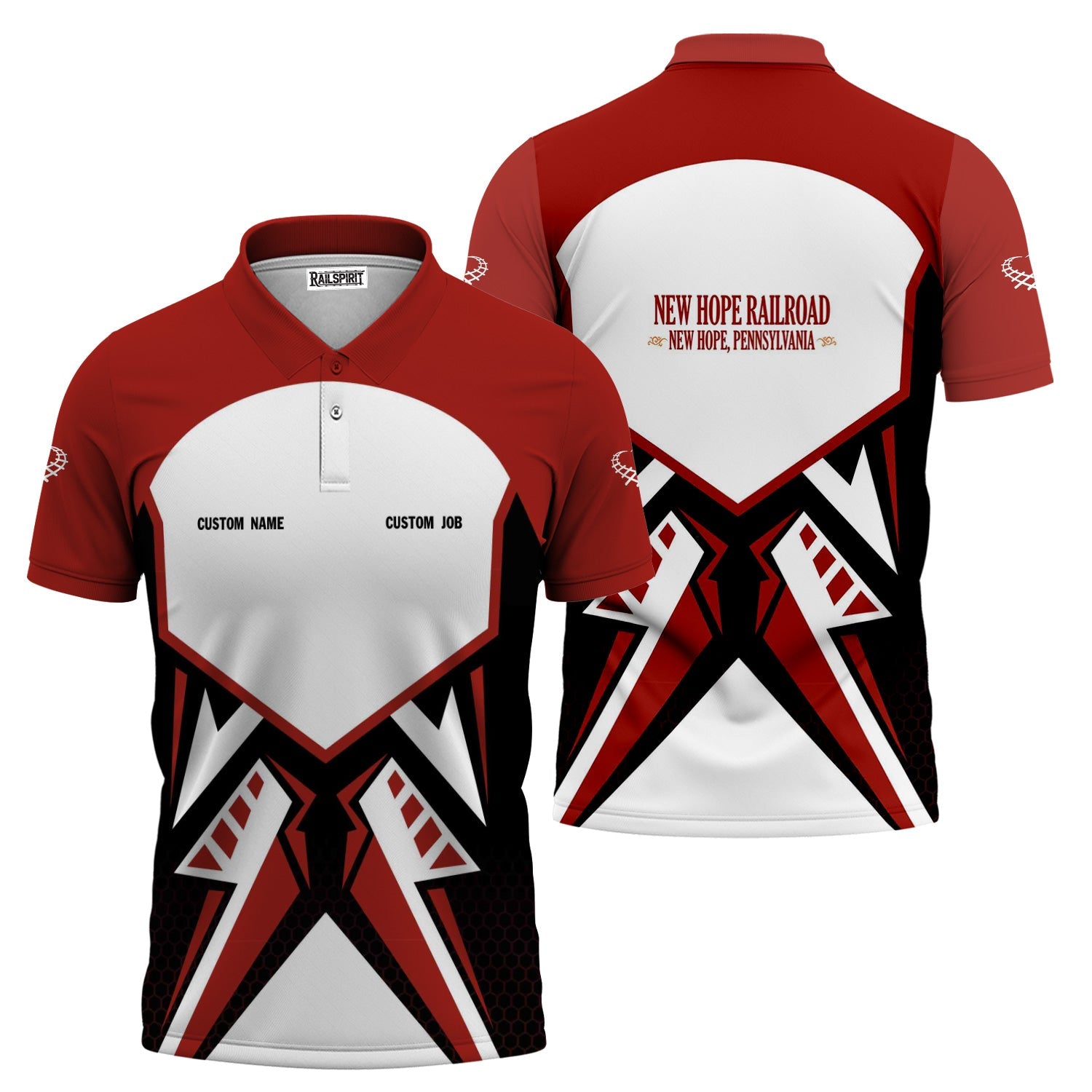 Railspirit Personalized New Hope Railroad Polo Shirt Vibriant Style with Custom Position Train Shirt