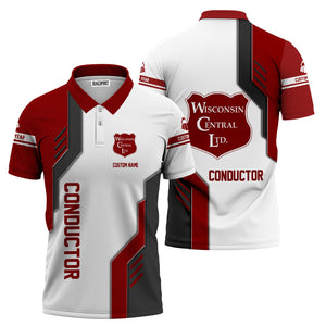 Railspirit Personalized Wisconsin Central Ltd Railroad Polo Shirt Unique Railway Style with Custom Job Train Shirt