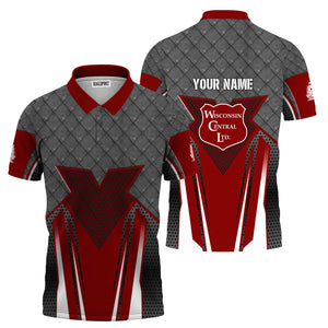 Railspirit Personalized Wisconsin Central Ltd Railroad Polo Shirt Rugged Steel Vibes Train Shirt All Over Print