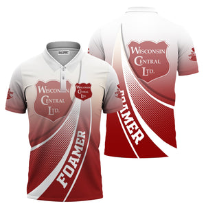 Railspirit Personalized Wisconsin Central Ltd Railroad Polo Shirt Railway-Themed Style Shirt Gift Idea For Trainspotter