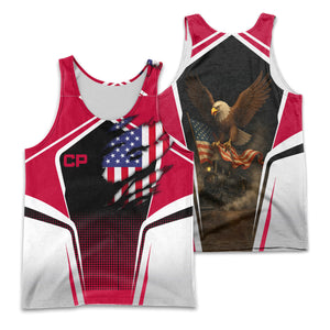 Railspirit Personalized Canadian Pacific Railroad Men Tank Top American Eagle Vintage Train Shirt