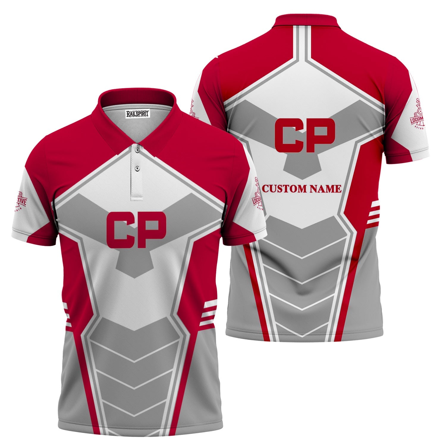 Railspirit Personalized Canadian Pacific Railroad Polo Shirt Engine-Inspired Style Train Shirt for Railroad Fanatic