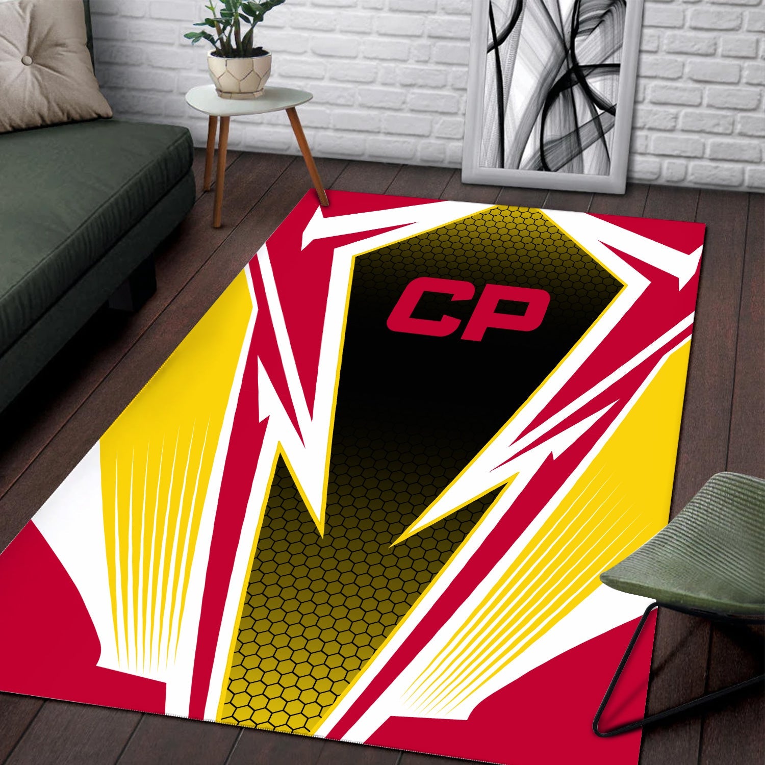 Railspirit Canadian Pacific Railroad Area Rug Lightning Graphic Style Rug Gift Idea For Train Lover