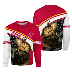 Railspirit Personalized Canadian Pacific Railroad Sweatshirt Classic Steam Engine With Retro Pocket Watch Shirt All Over Print