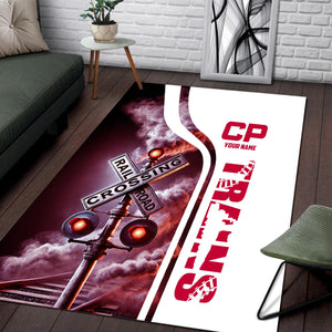 Railspirit Personalized Canadian Pacific Railroad Area Rug Railroad Crossing Sign Rug All Over Print