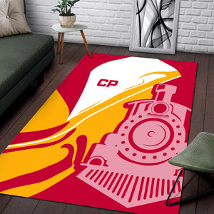 Railspirit Canadian Pacific Railroad Area Rug Flame-Inspired Style Rug Gift Idea For Train Lovers