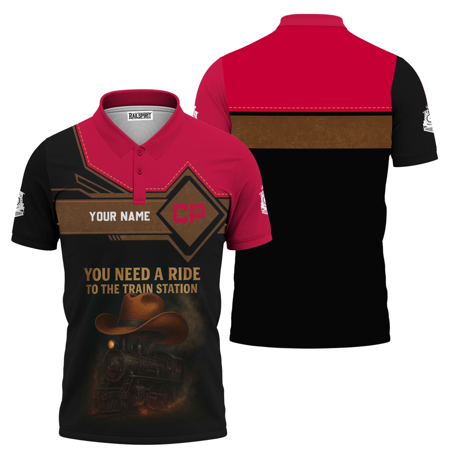 Railspirit Personalized Canadian Pacific Railroad Polo Shirt You Need A Ride To The Train Station Shirt For Train Lovers