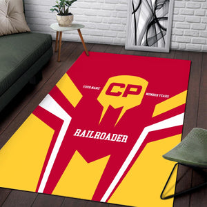 Railspirit Personalized Canadian Pacific Railroad Area Rug Custom Year Railroader Rug Gift Idea For Train Lover
