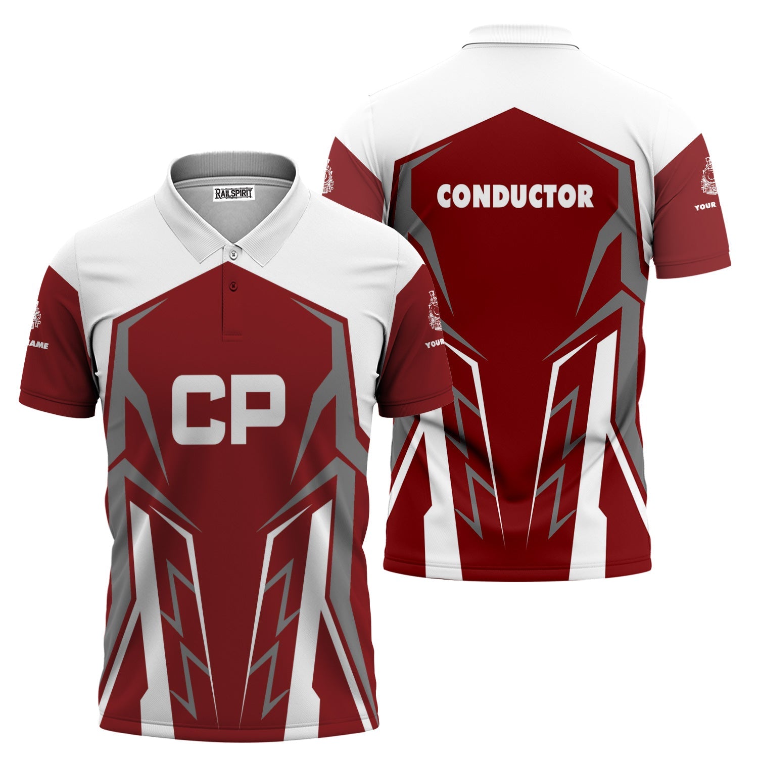Railspirit Personalized Canadian Pacific Railroad Polo Shirt Futuristic Design with Custom Job Train Shirt
