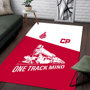 Railspirit Personalized Canadian Pacific Railroad Area Rug One Track Mind Train Rug Gift Idea For Train Lover
