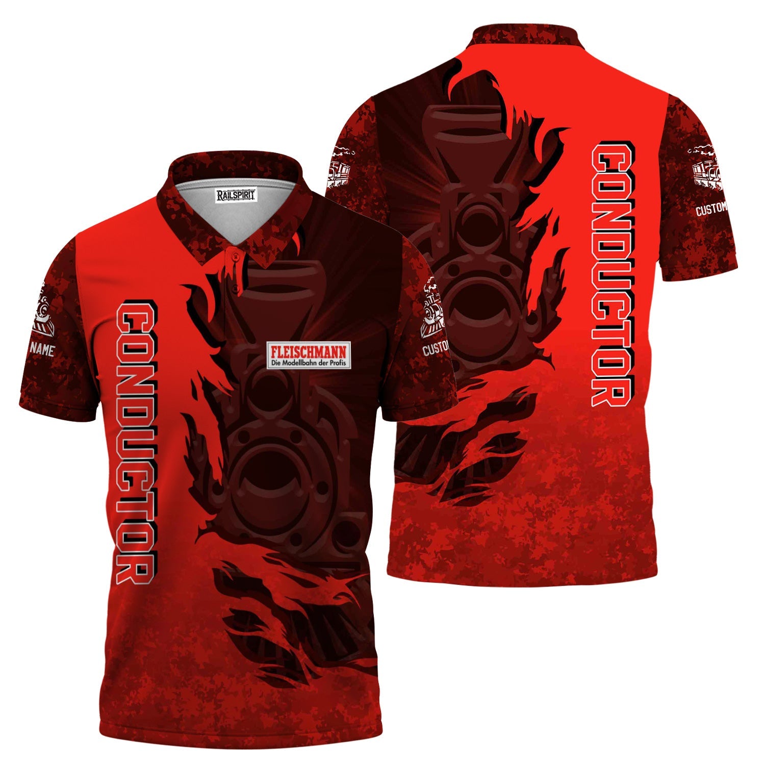 Railspirit Personalized Fleischmann And Western Railroad Polo Shirt Blazing Style with Custom Position Train Shirt