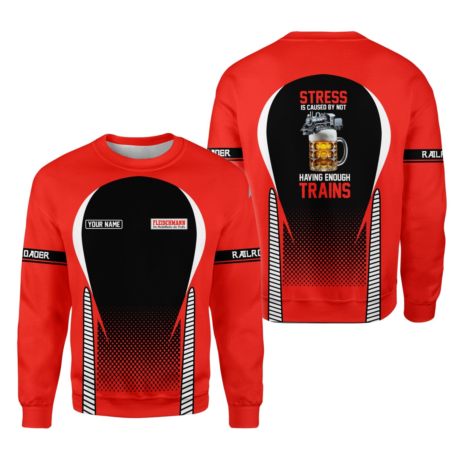 Railspirit Personalized Fleischmann And Western Railroad Sweatshirt Stress Is Caused By Not Having Enough Trains Shirt All Over Print Shirt