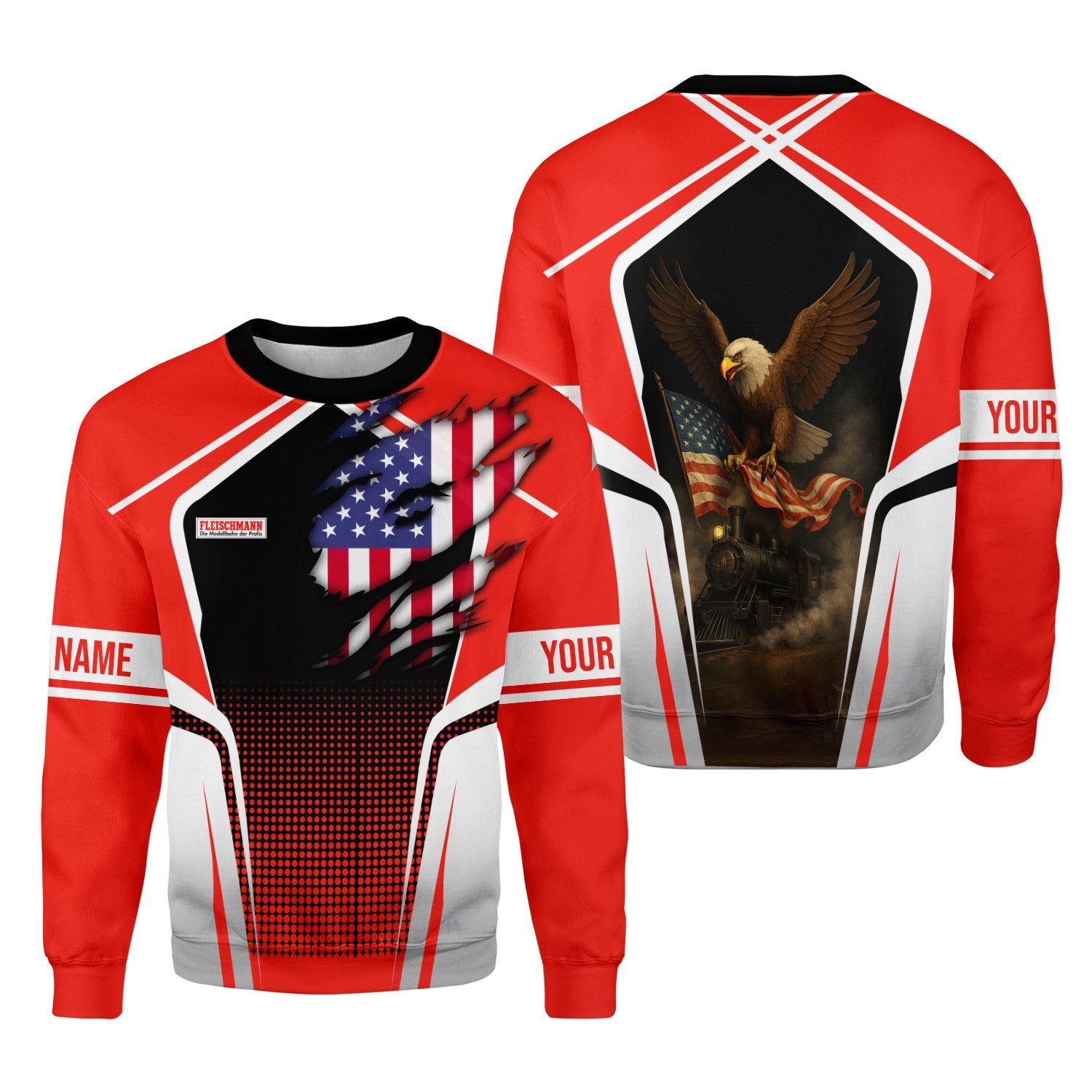 Railspirit Personalized Fleischmann And Western Railroad Sweatshirt American Eagle Vintage Train Shirt