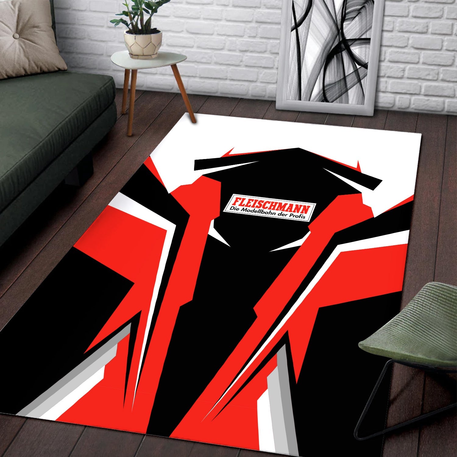 Railspirit Personalized Fleischmann And Western Railroad Area Rug Strong Line Style  Train Area Rug Gift Idea For Train Lover