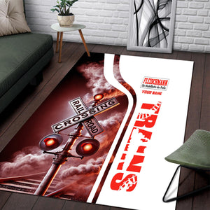Railspirit Personalized Fleischmann And Western Railroad Area Rug Railroad Crossing Sign Rug All Over Print