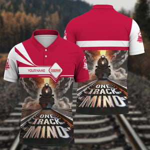 Railspirit Personalized Fleischmann And Western Railroad Polo Shirt One Track Mind Train Printed Shirt
