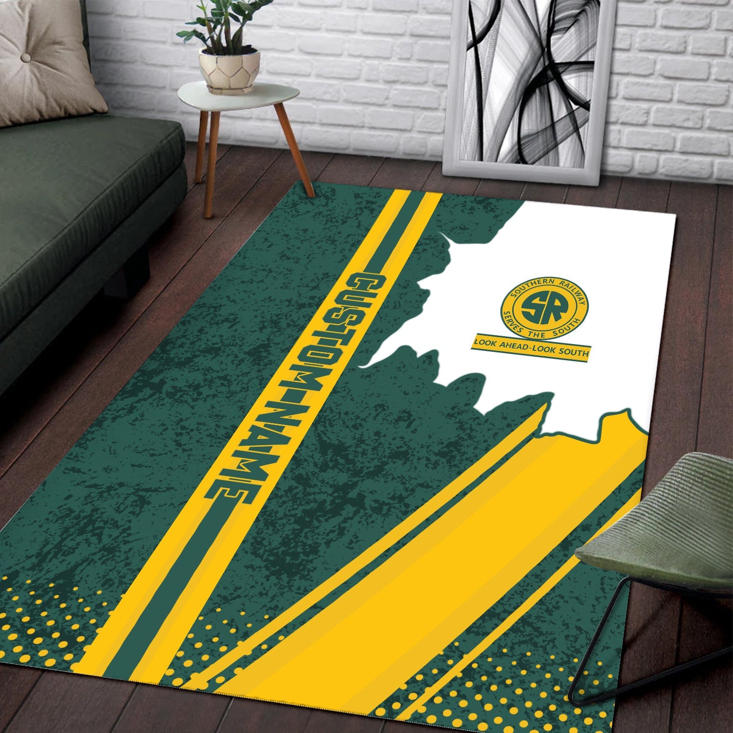 Railspirit Personalized Southern Railway U.S Area Rug Vintage SOU All Over Printed Rug