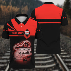 Railspirit Custom Name Fleischmann And Western Railroad Polo Shirt American Train Ticket Printed Shirt