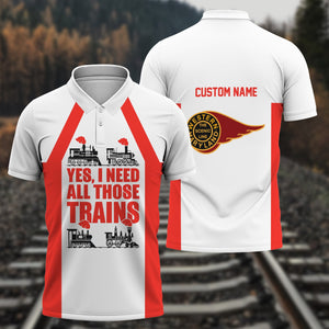 Railspirit Custom Name Western Maryland Railway Polo Shirt Yes I Need All Those Train Printed Shirt