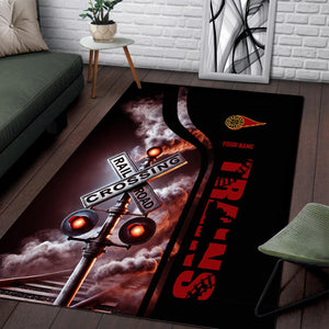 Railspirit Personalized Western Maryland Railway Area Rug Railroad Crossing Sign Rug All Over Print