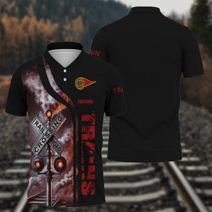 Railspirit Personalized Western Maryland Railway Polo Shirt Crossing Railroad Sign American Locomotive Train Shirt All Over Print