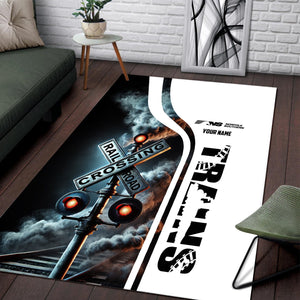 Railspirit Personalized Norfolk Southern Railway Area Rug Railroad Crossing Sign Rug All Over Print